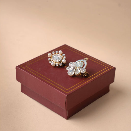 Oval Crystal Brooch