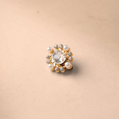 Oval Crystal Brooch