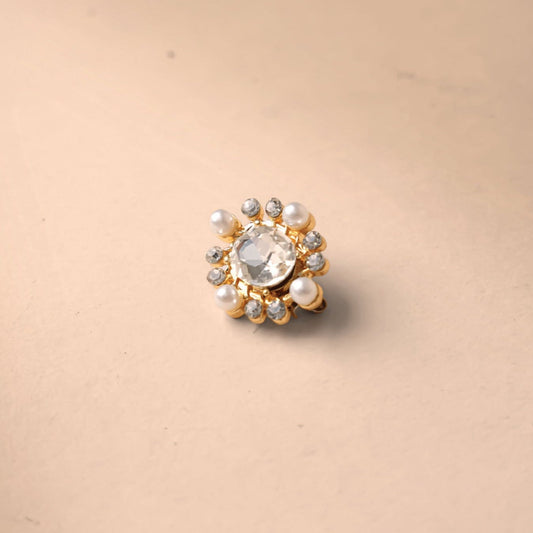 Oval Crystal Brooch